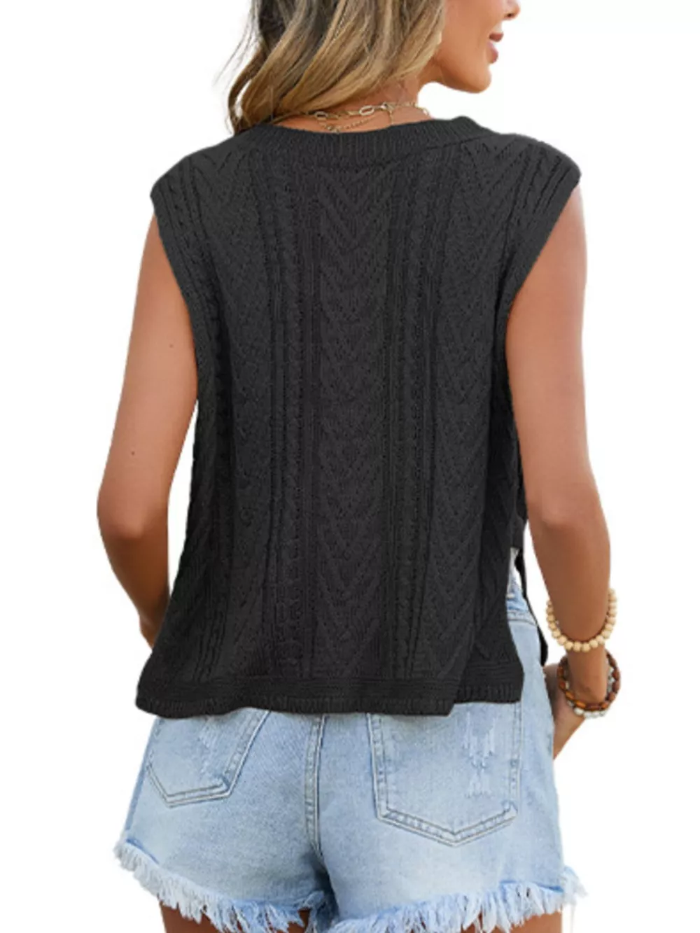Chevron Knit Sweater Vest, image 6
