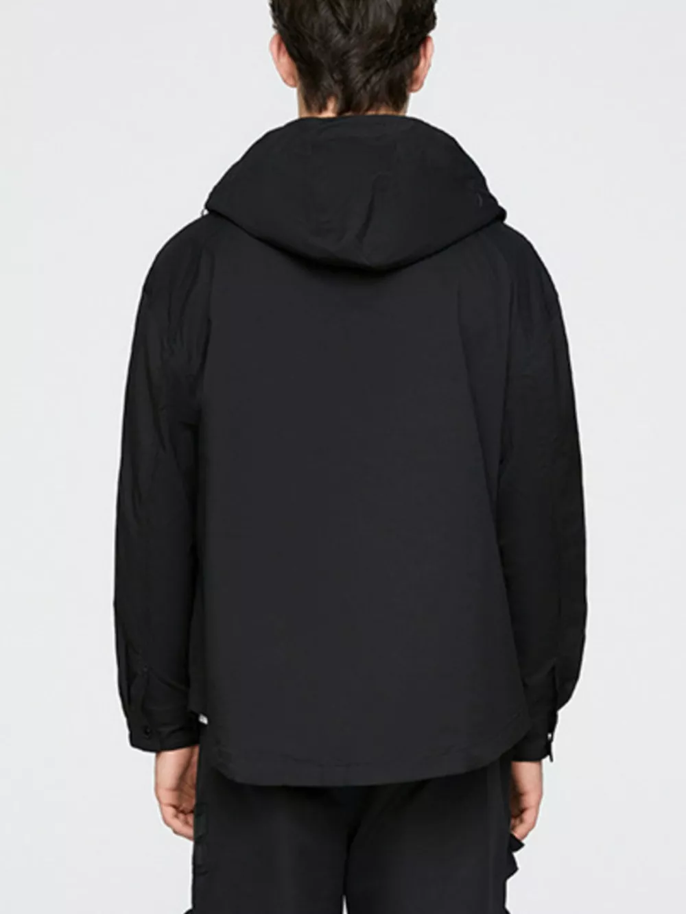 Men's Plus Size Urban Style Hooded Snap Down Jacket, image 4