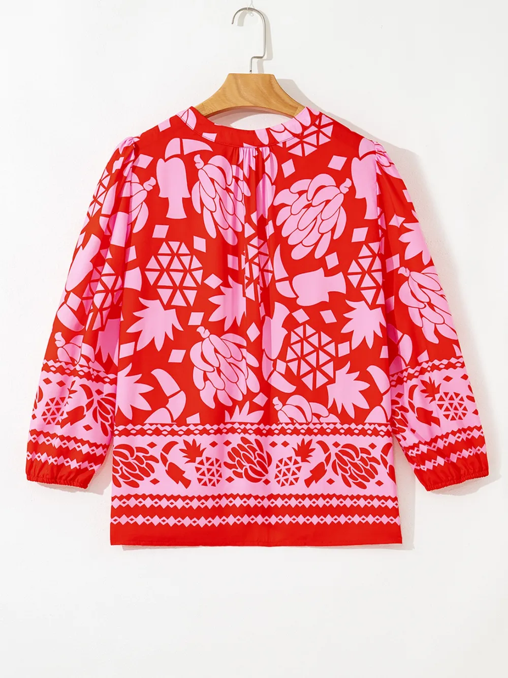 Floral Print Tie-Neck Button Down Shirt, image 6