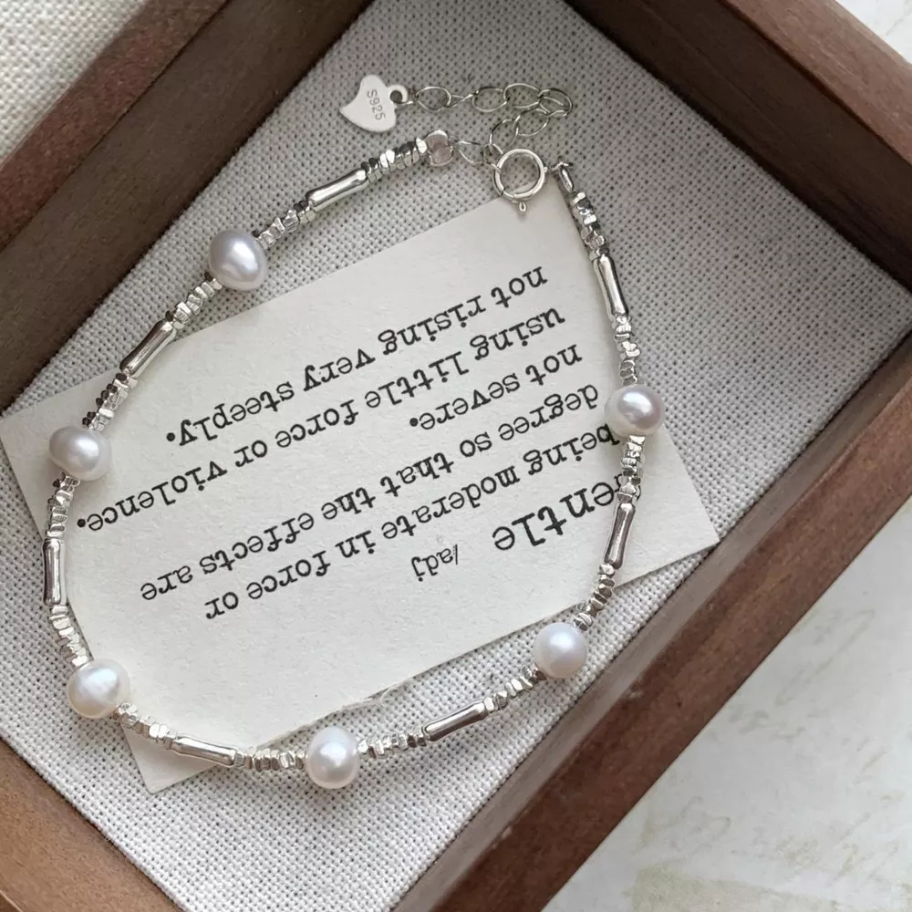 925 Sterling Silver Pearl Bracelet, image 2