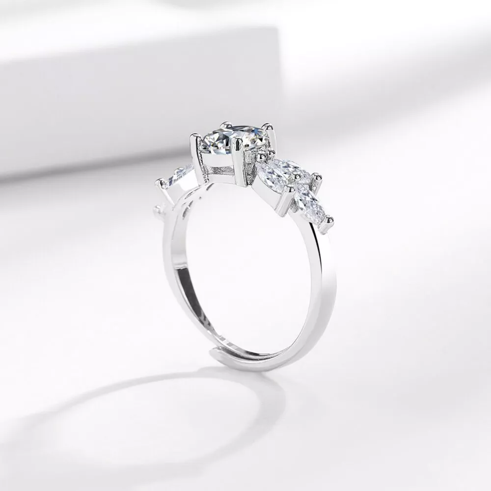 1 Carat 925 Sterling Silver Moissanite Ring, image 3