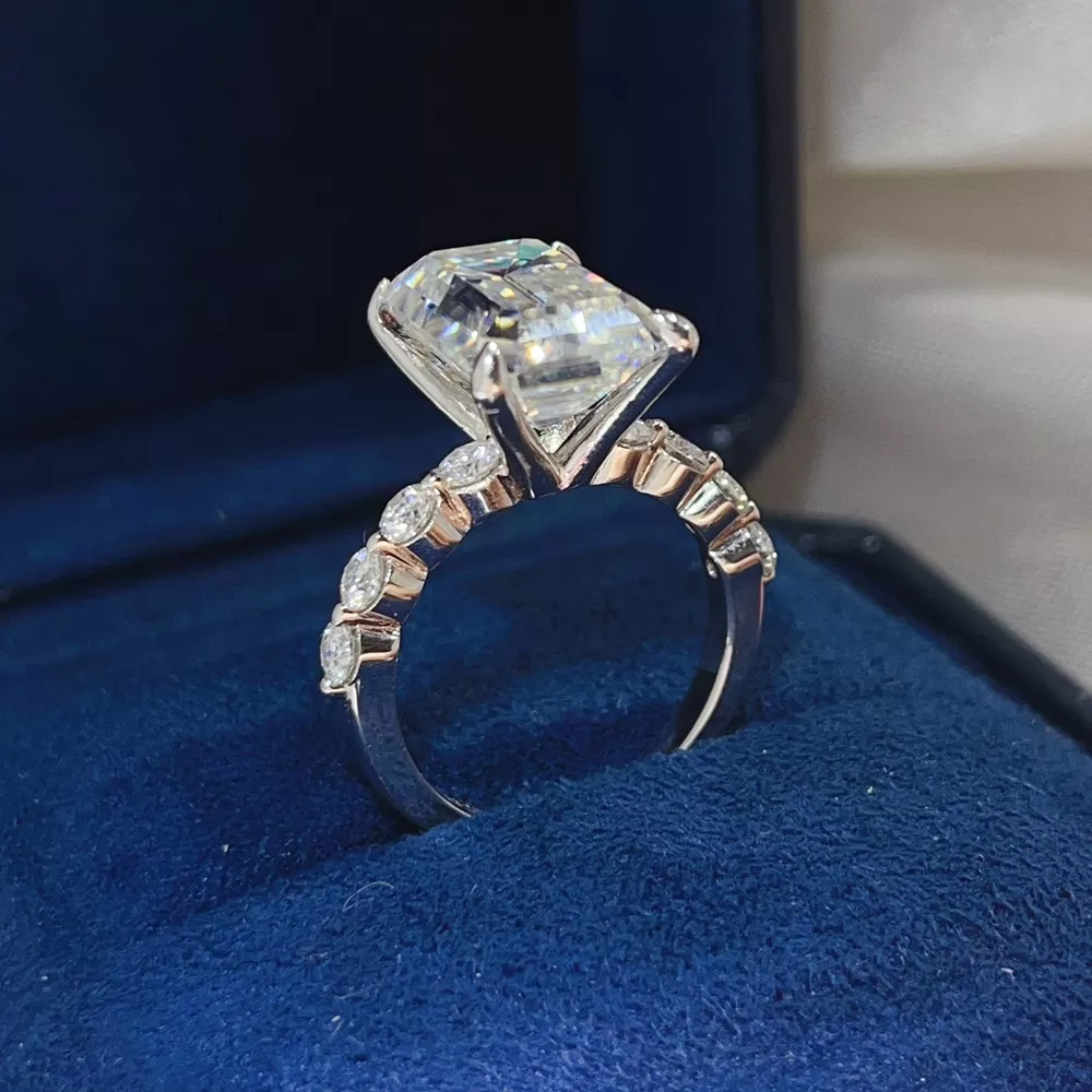 10 Carat 925 Sterling Silver Moissanite Ring, image 3