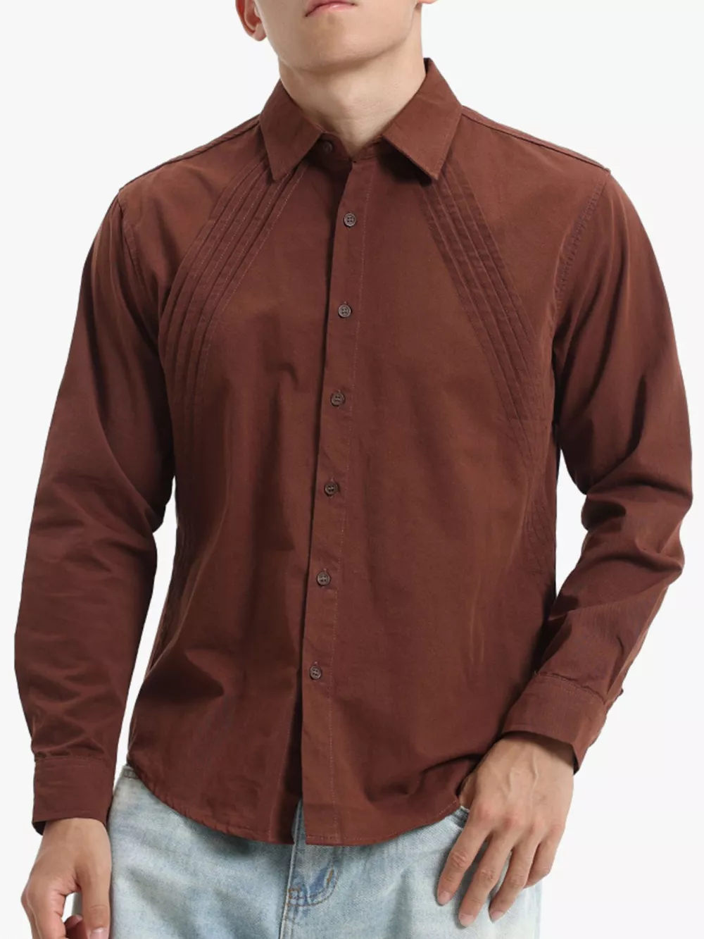 Men's Plus Size Long Sleeve Button-Down Shirt, image 4