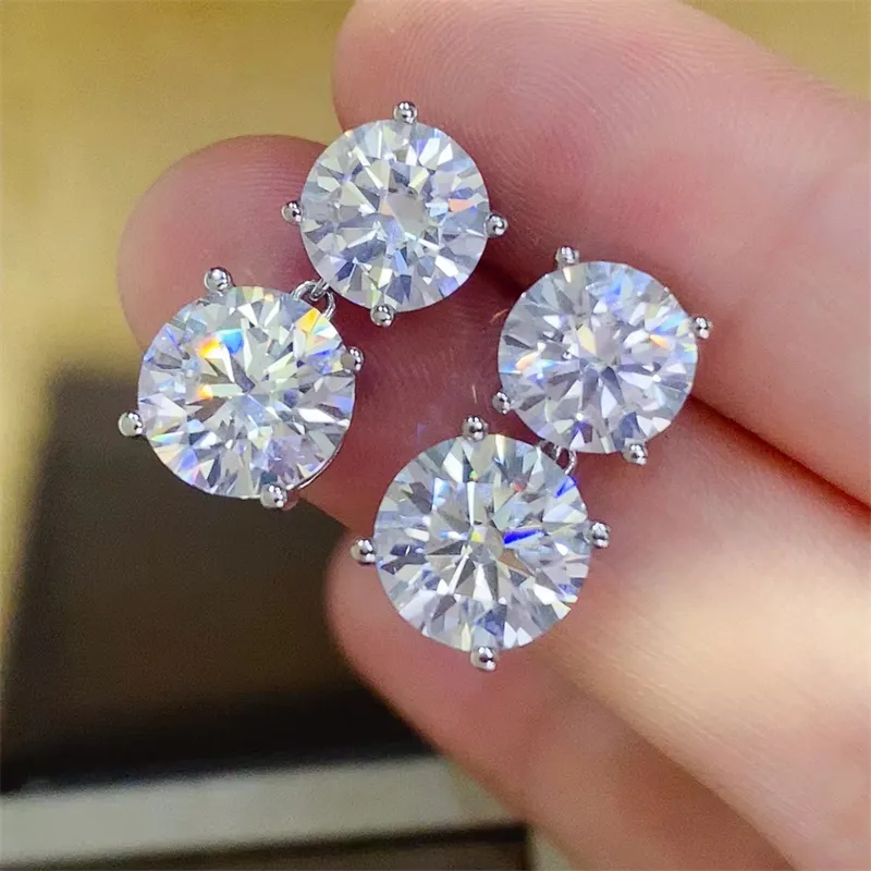 10 Carat Moissanite 925 Sterling Silver Earrings, image 3