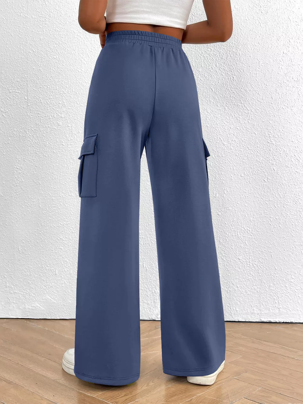 Casual High Waist Cargo Pants with Drawstring, image 13