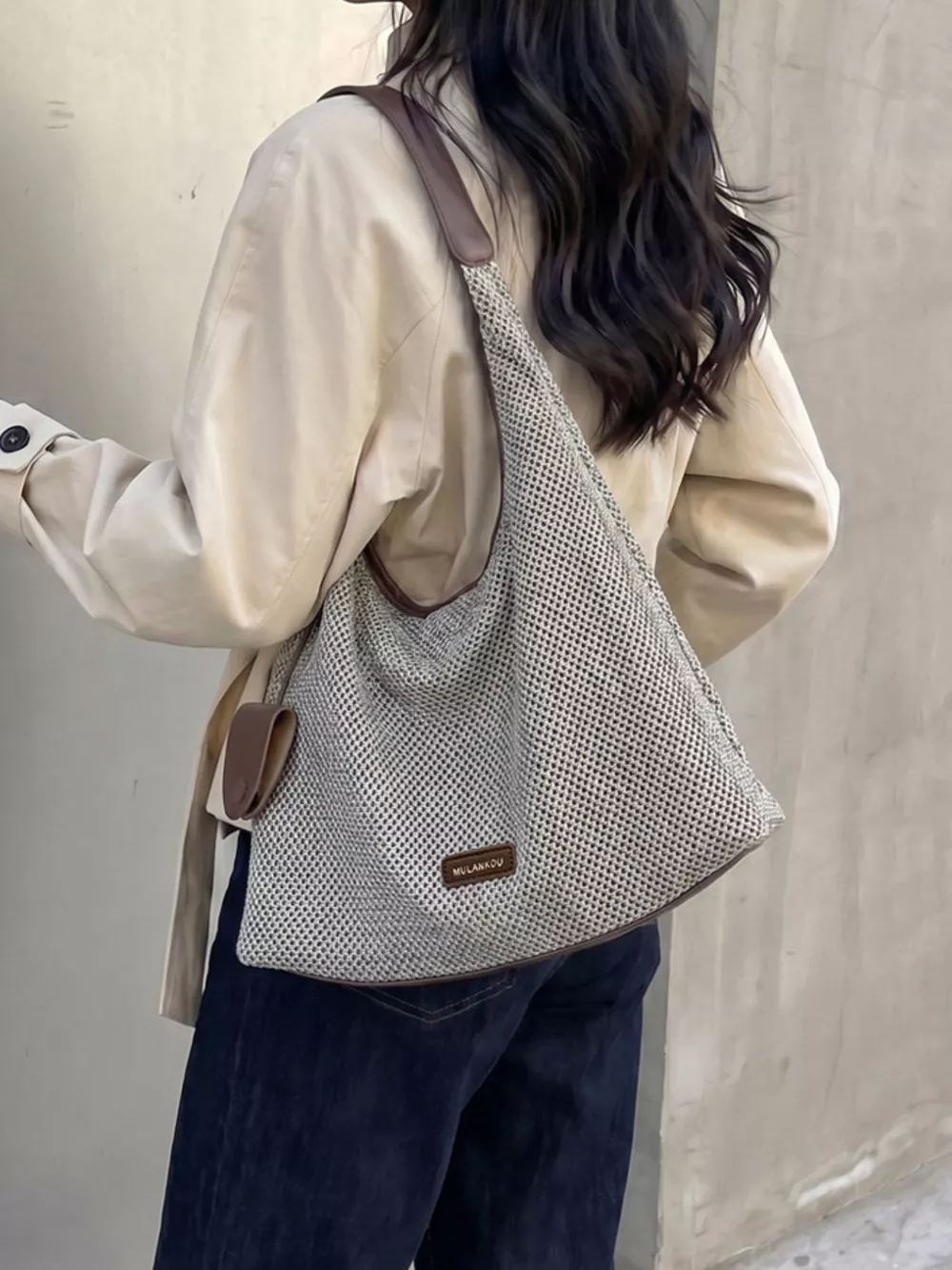 Crochet Knit Shoulder Bag, image 4