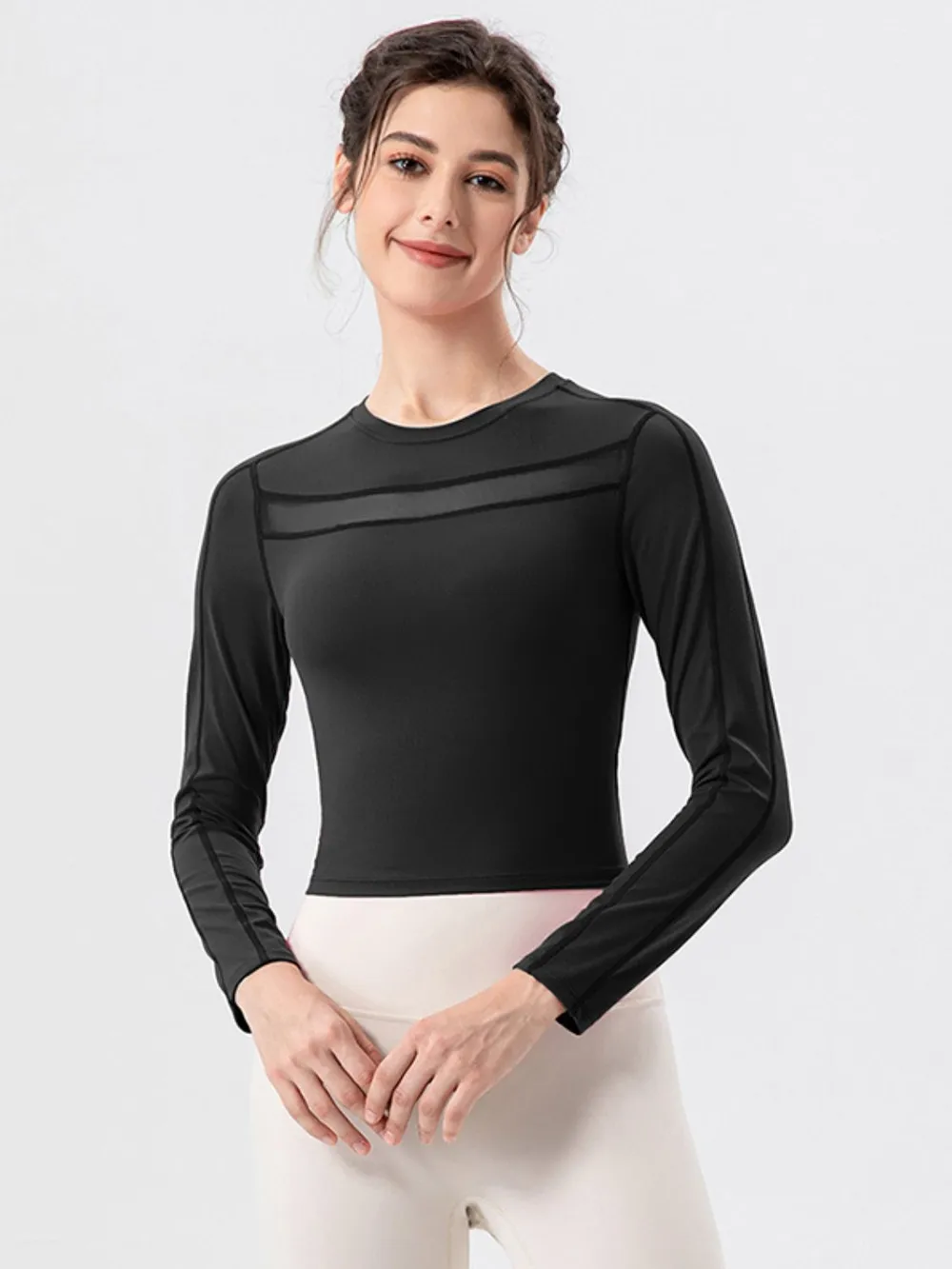 Round Neck Long Sleeve Active T-Shirt, image 7