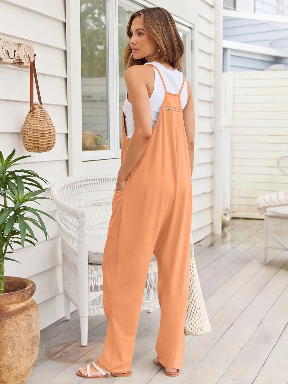 V-Neck Spaghetti Strap Jumpsuit, image 14