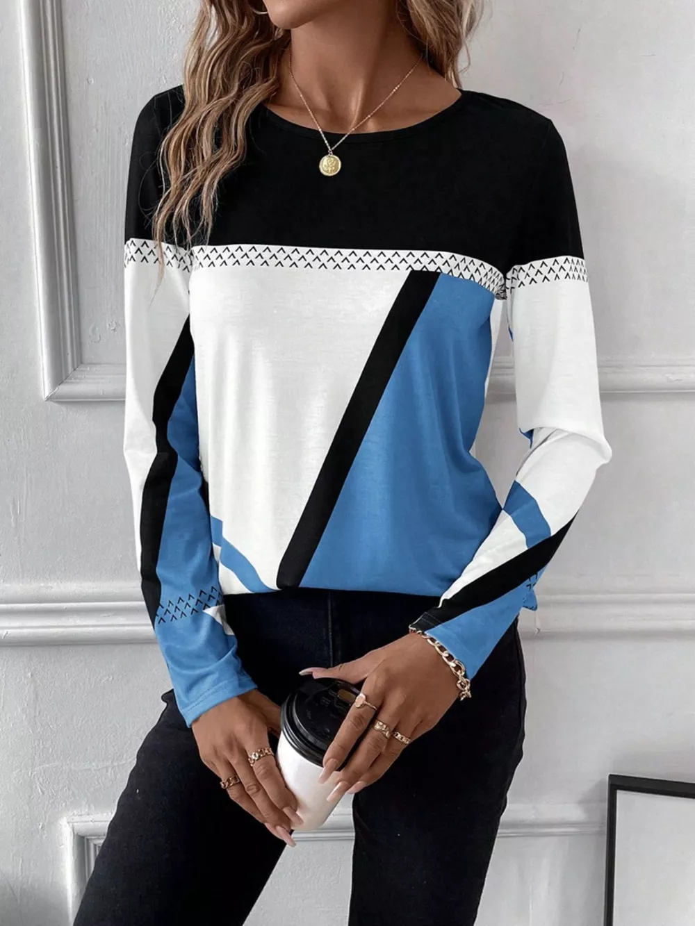 Color Block Long Sleeve T-Shirt, image 12