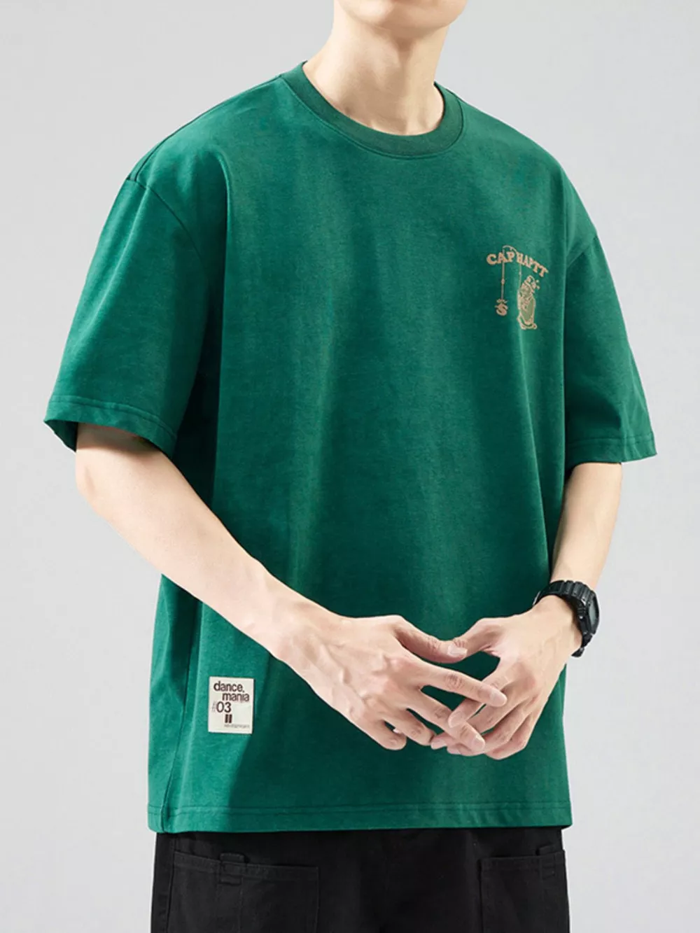 Men's Plus Size Oversized Round Neck Graphic T-Shirt, image 5