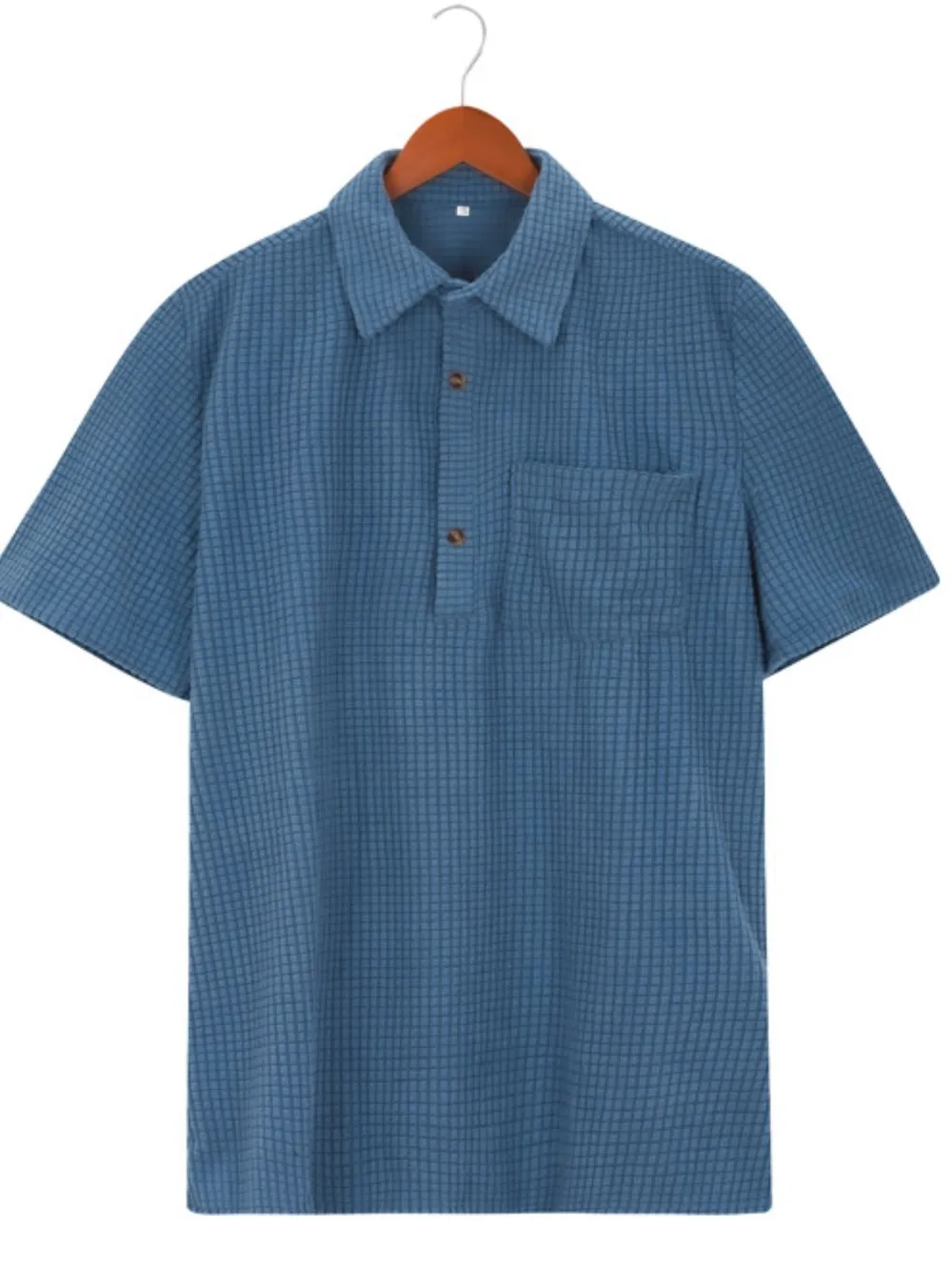 Men's Full Size Button Detail Short Sleeve Polo Plus Size, image 4