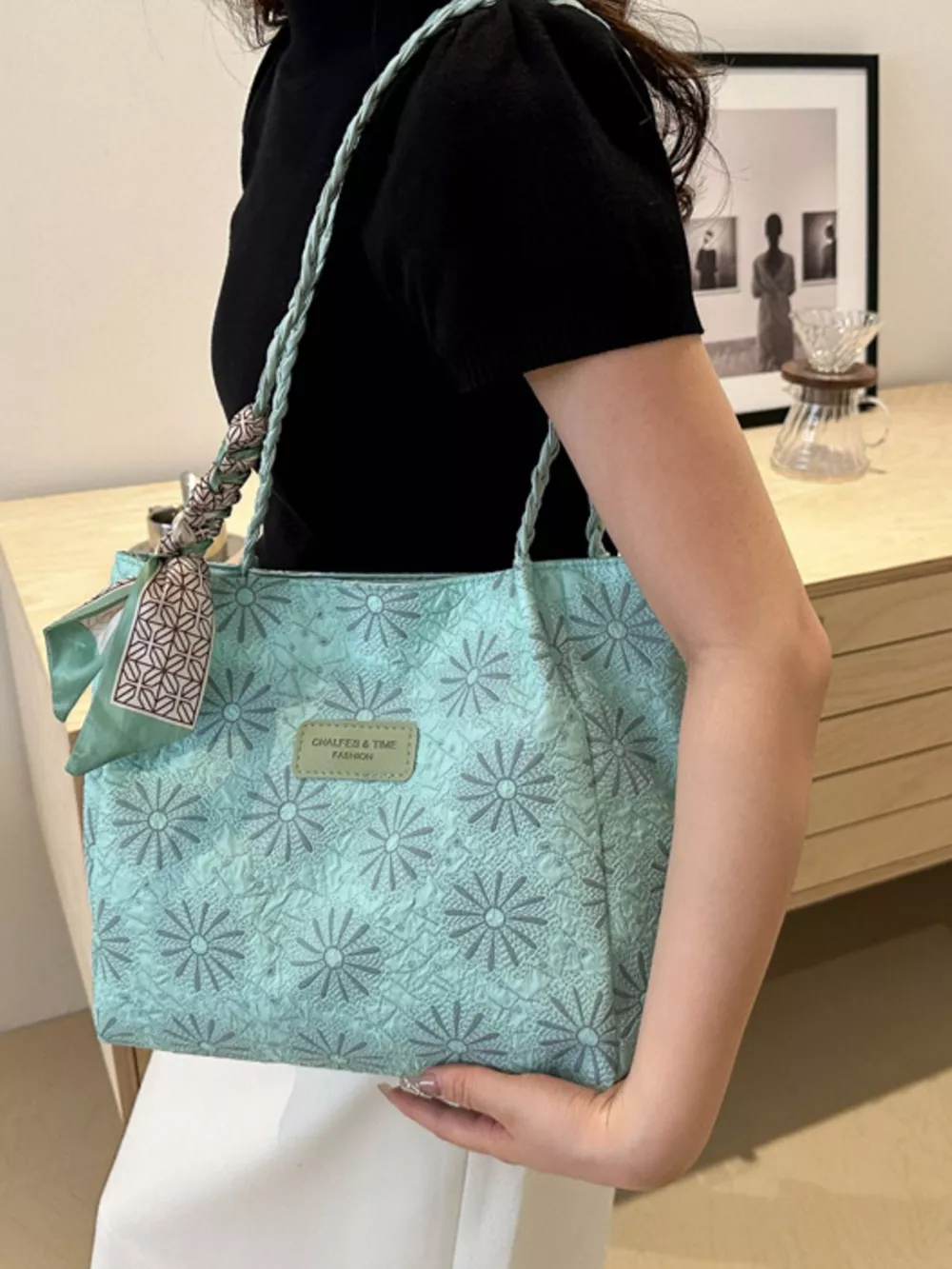 Braided Handle Tote Bag, image 13