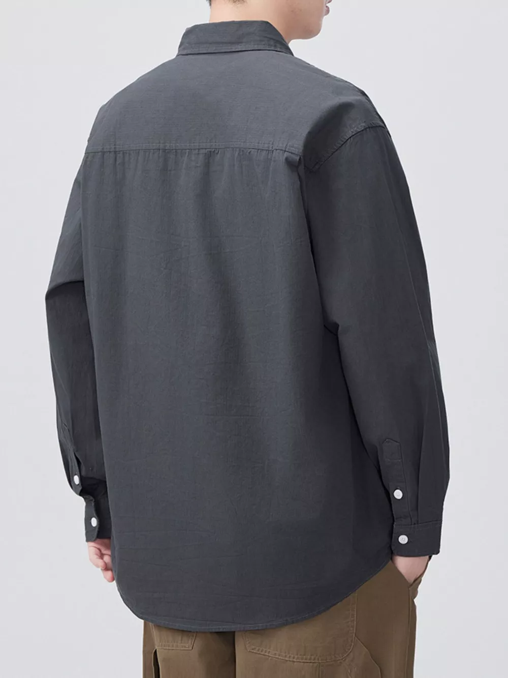 Men's Plus Size Button Up Long Sleeve Shirt, image 2