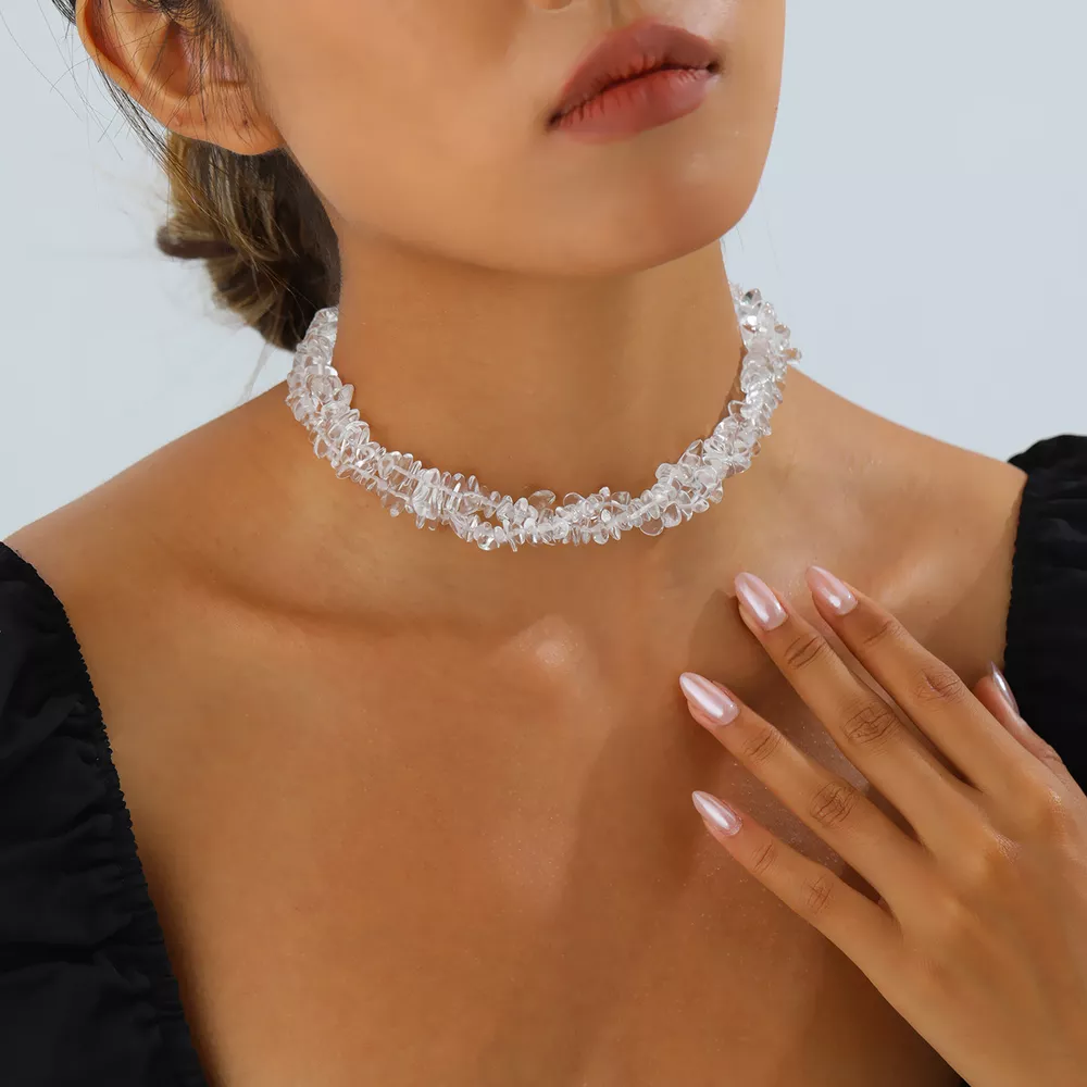 Irregular Glass Choker Necklace, image 4