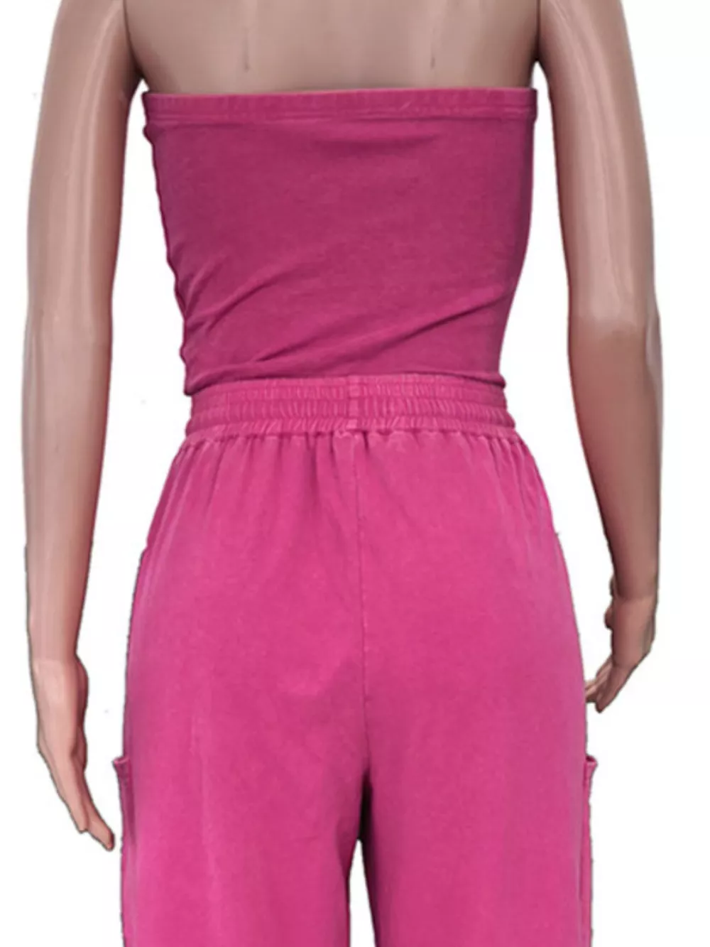 Drawstring Strapless Wide-Leg Jumpsuit, image 4