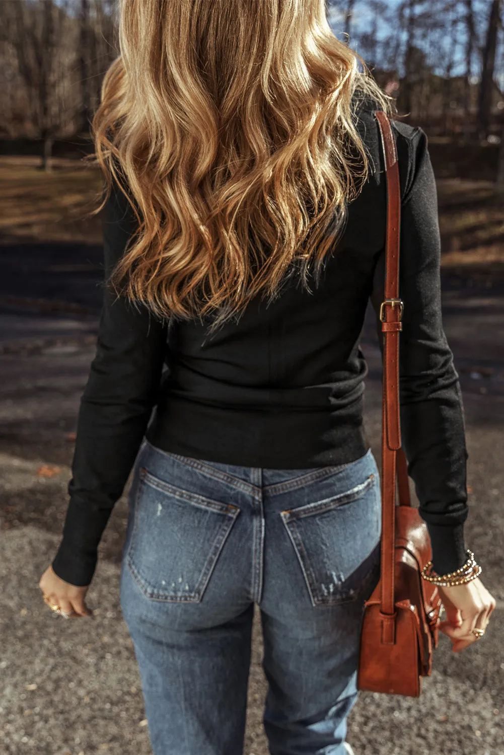 Round Neck Long Sleeve Knit Top, image 5