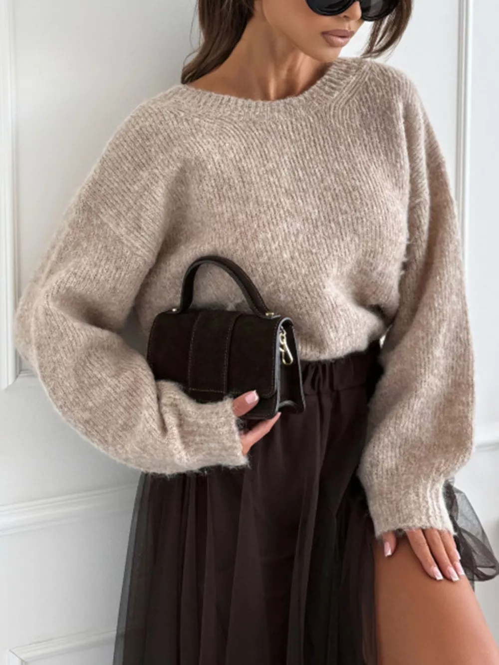 Leopard Bow Dropped Shoulder Sweater, image 3
