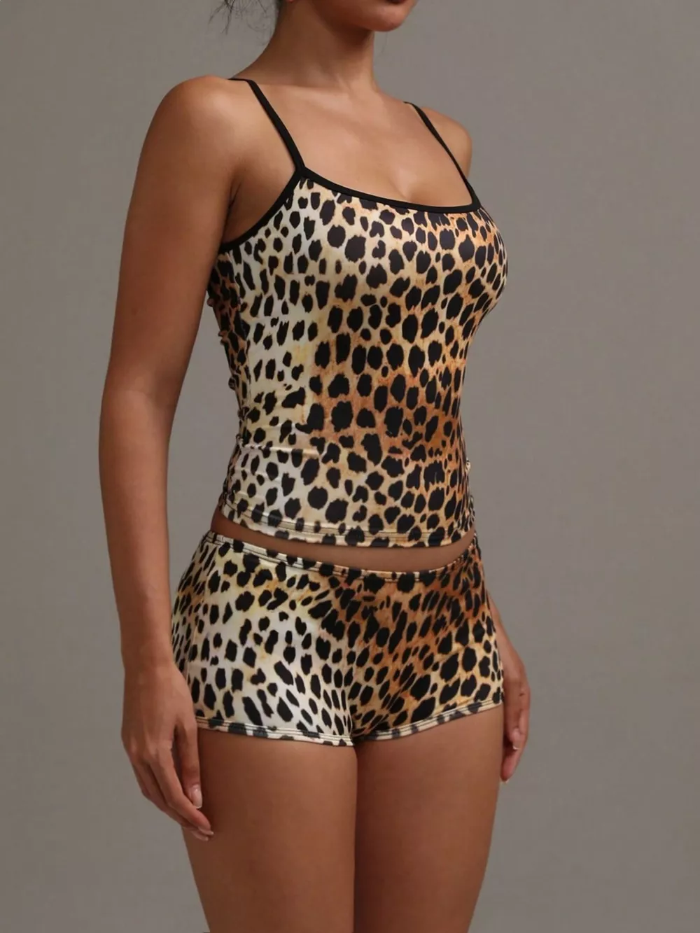 Leopard Print Cami ad Shorts Set, image 3