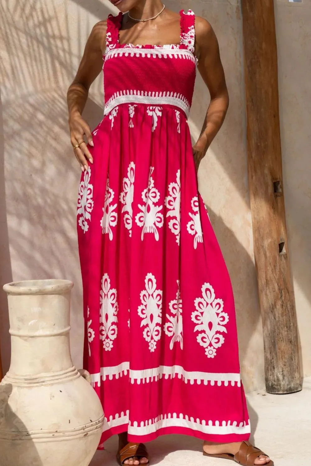 Printed Square Neck Cami Dress, image 6