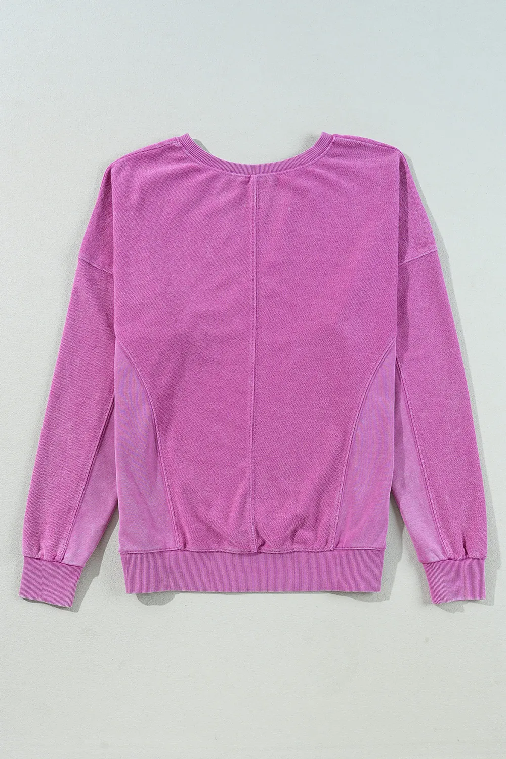 Notched Drop Shoulder Long Sleeve Sweatshirt, image 6