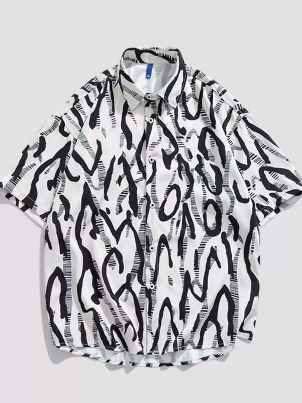 Men's Plus Size Tropical Print Short Sleeve Button-Up Shirt, image 5