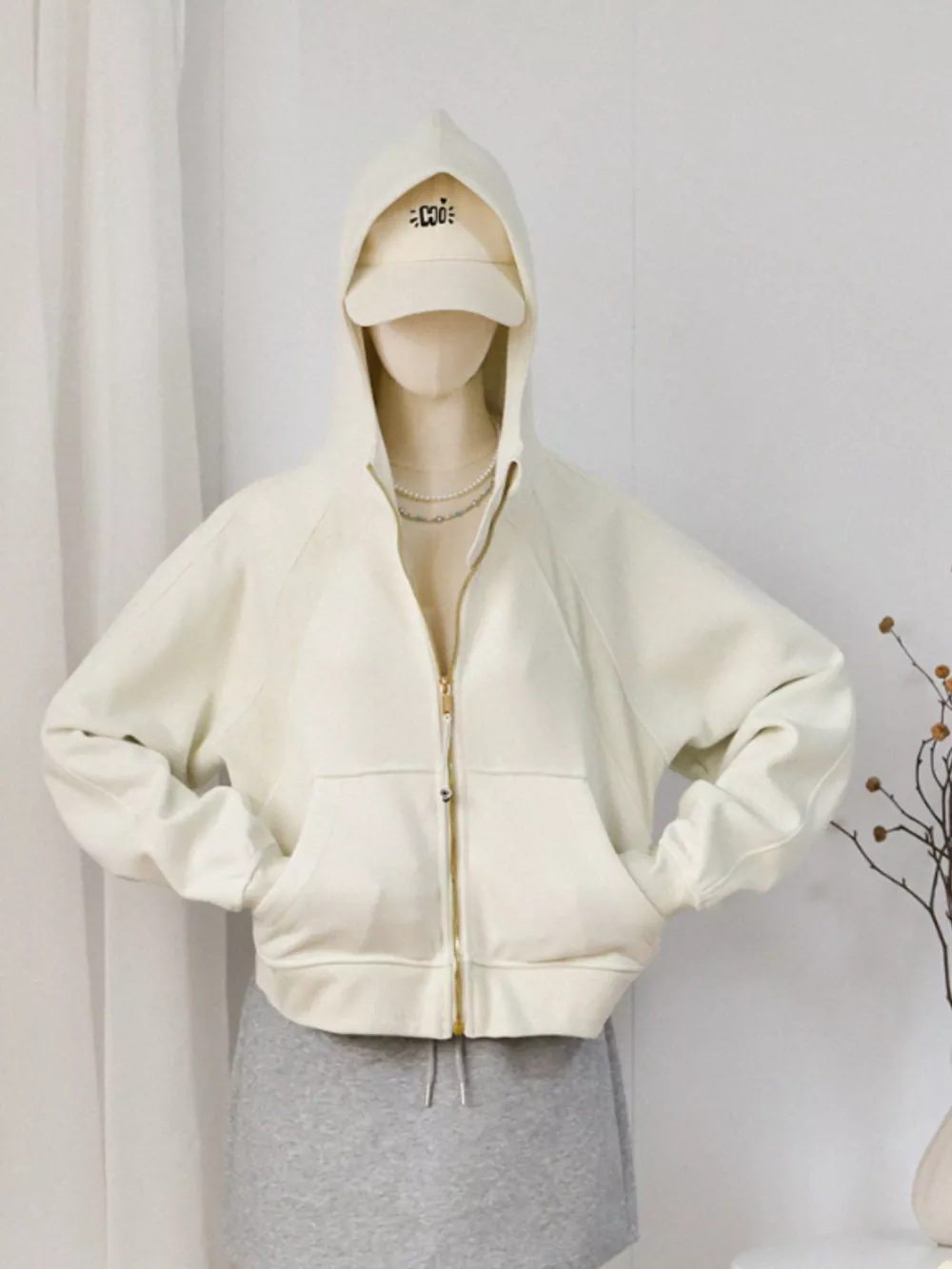 Zip Up Raglan Sleeve Hoodie, image 6