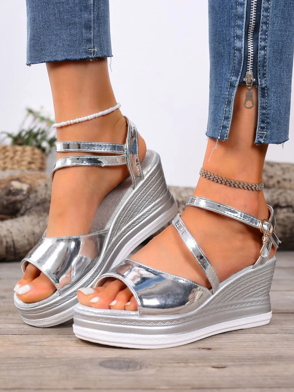 Open Toe Wedge Sandals, image 4