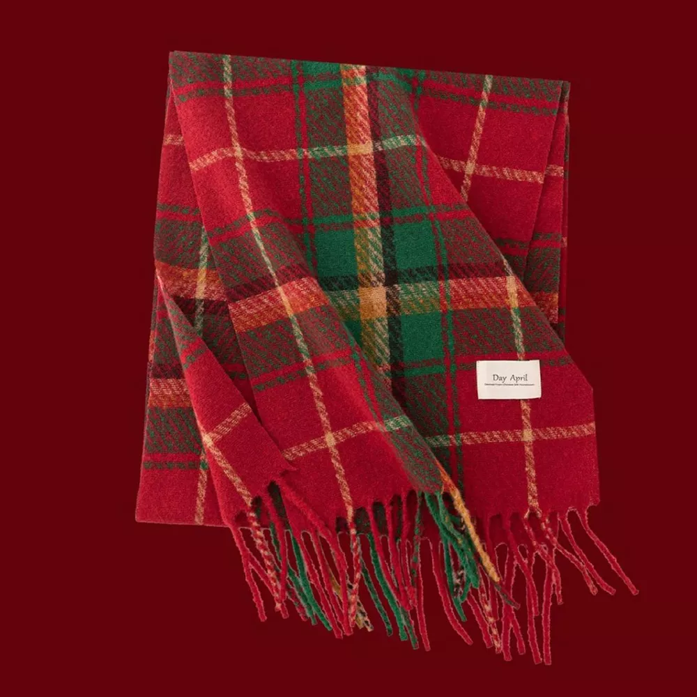 Plaid Fringe Scarf, image 4