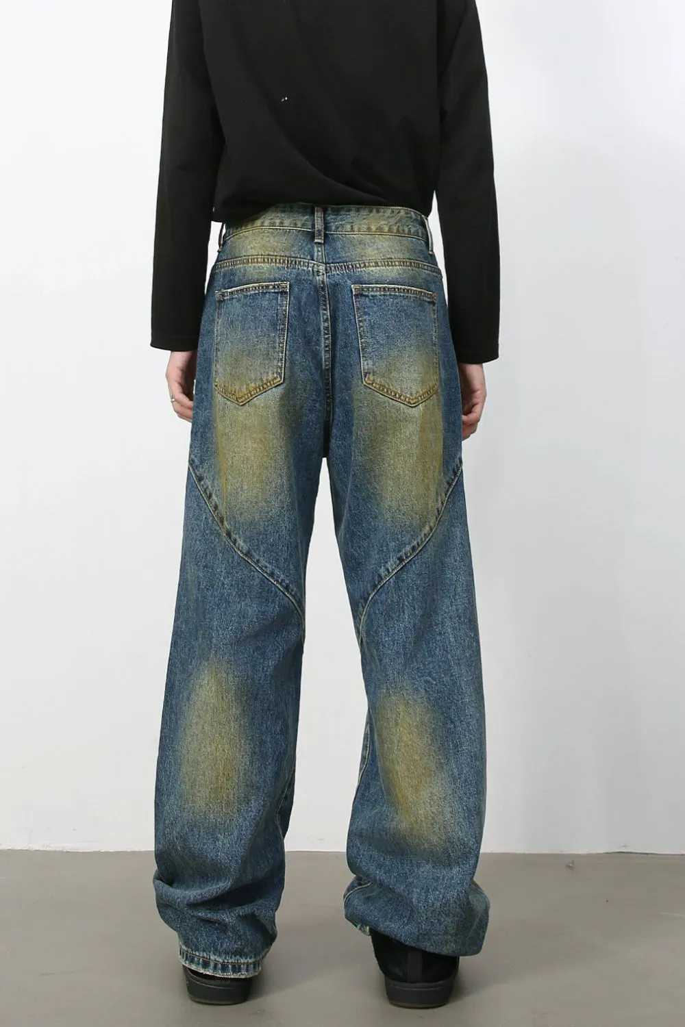 Men's Washed Jeans with Pockets, image 3