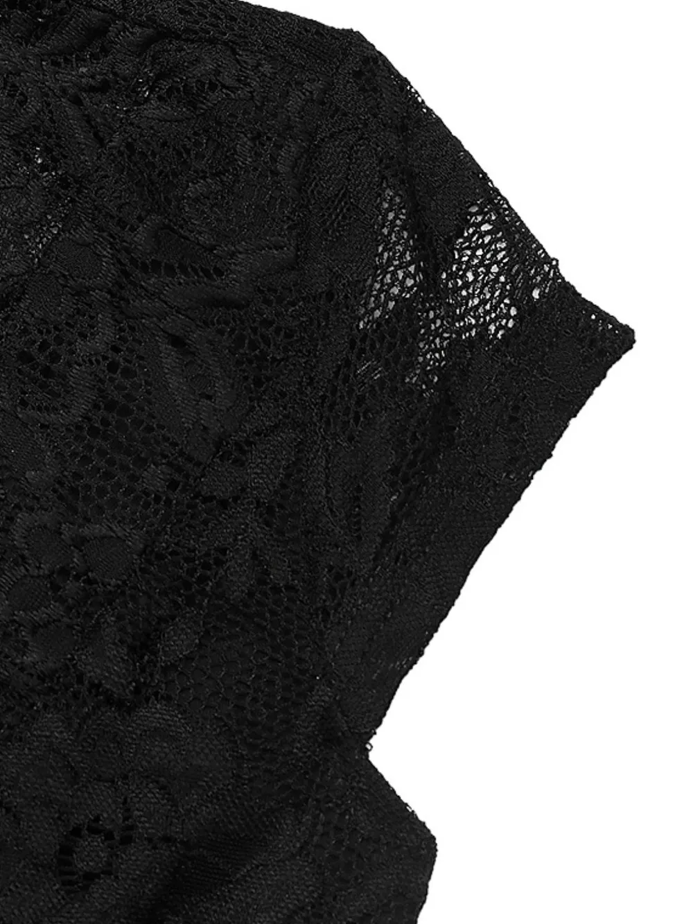 Lace V-Neck Cap Sleeve Bodysuit, image 5