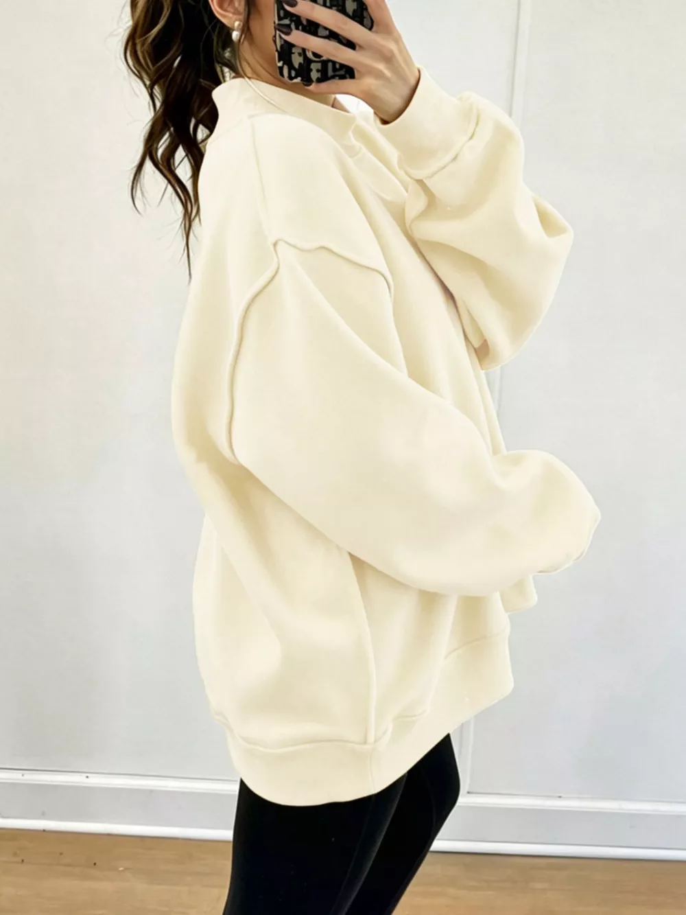 Mock Neck Dropped Shoulder Sweatshirt, image 23