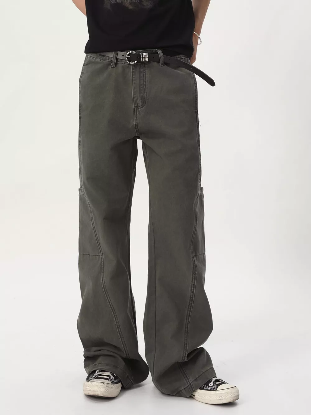 Men's Vintage Washed Loose Fit Straight-Leg Pants, image 4