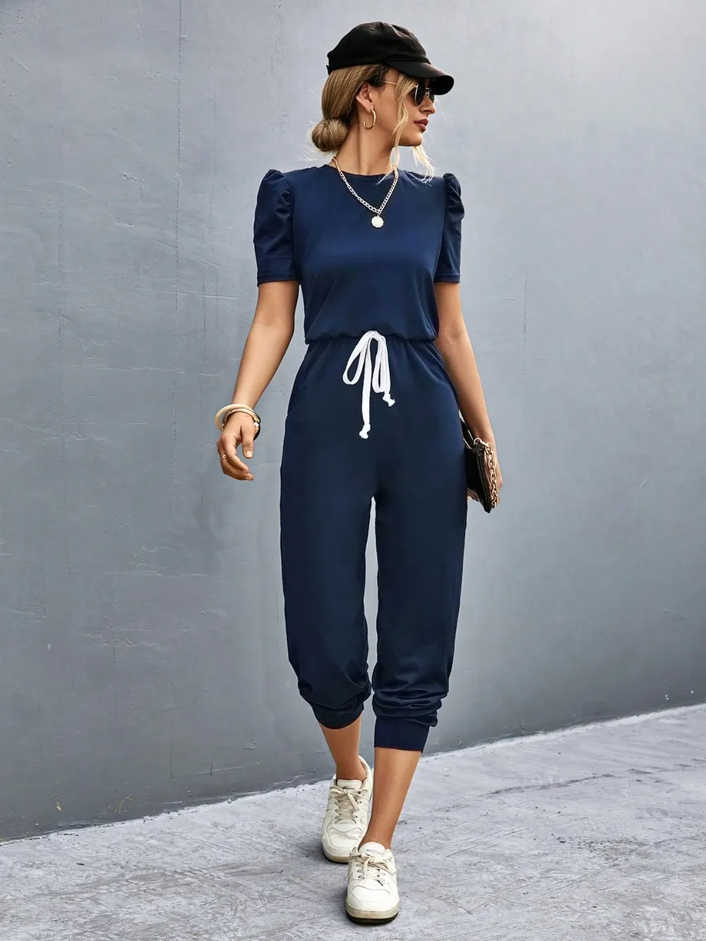 Round Neck Short Sleeve Jumpsuit, image 3