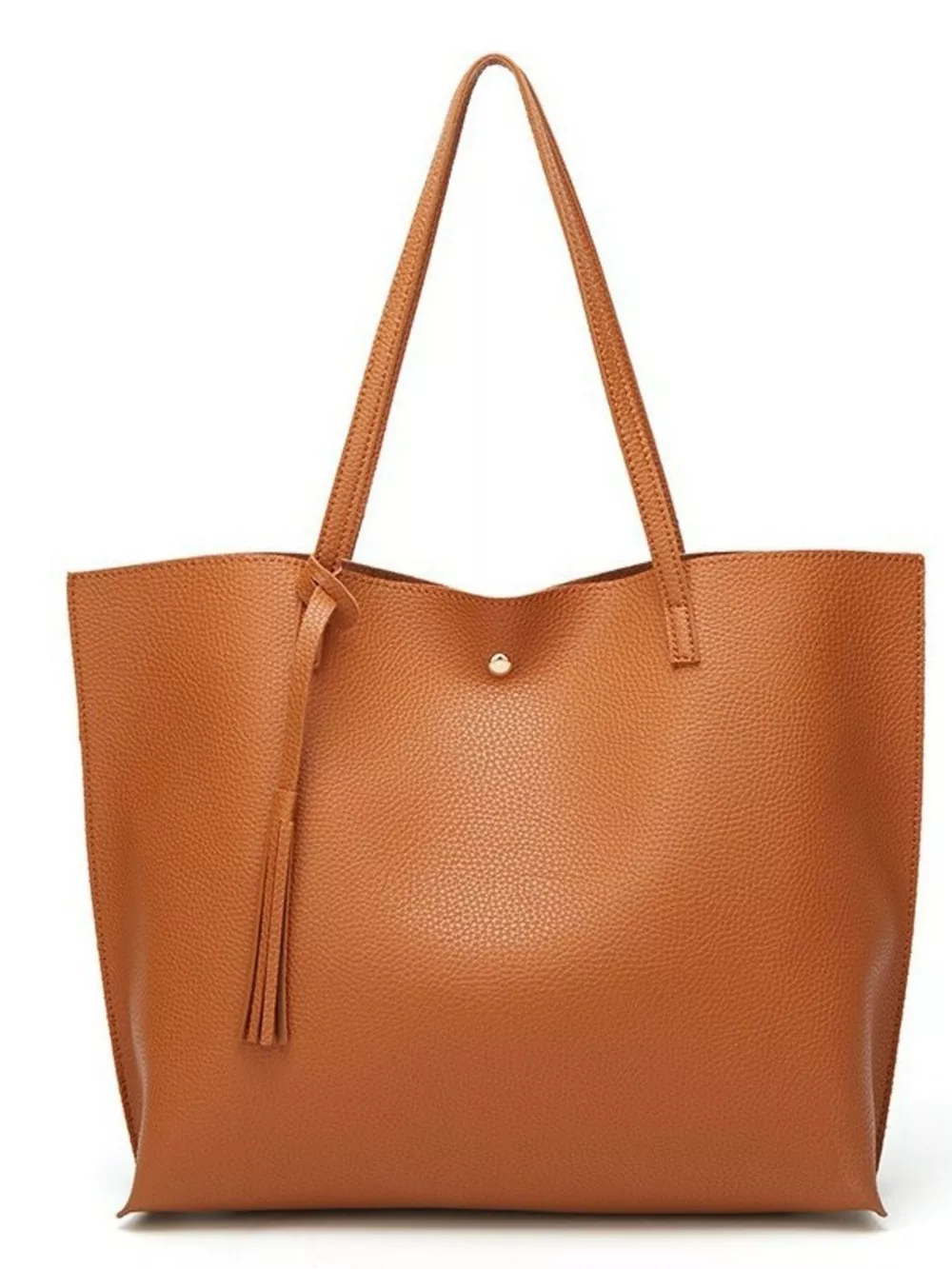 PU Leather Tote Bag with Tassel, image 3