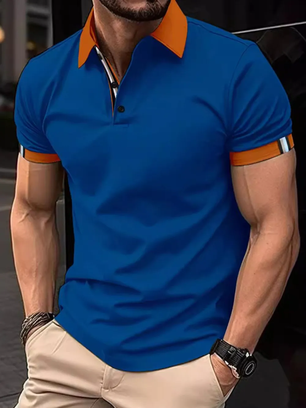 Men's Full Size Collared Neck Short Sleeve Polo Plus Size, image 4