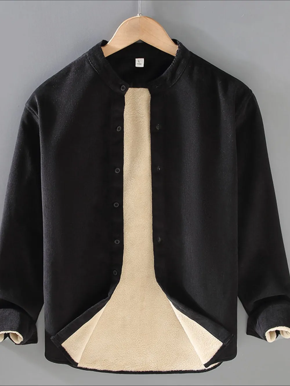 Men's Plus Size Button Up Long Sleeve Jacket