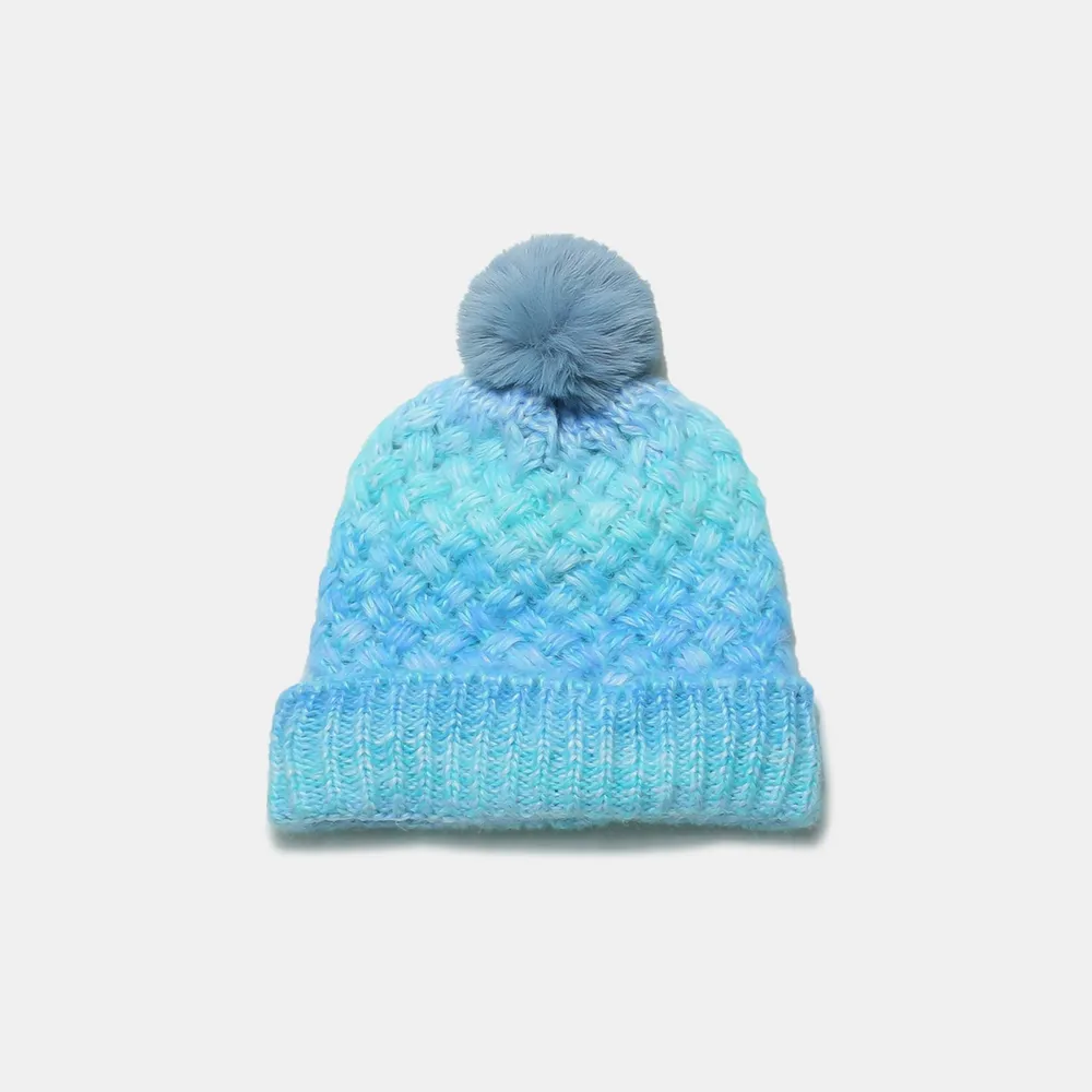 Gradient Knit Hat with Pompom, image 11