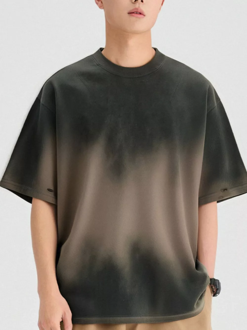 Men's Gradient Round Neck Oversized T-Shirt, image 4