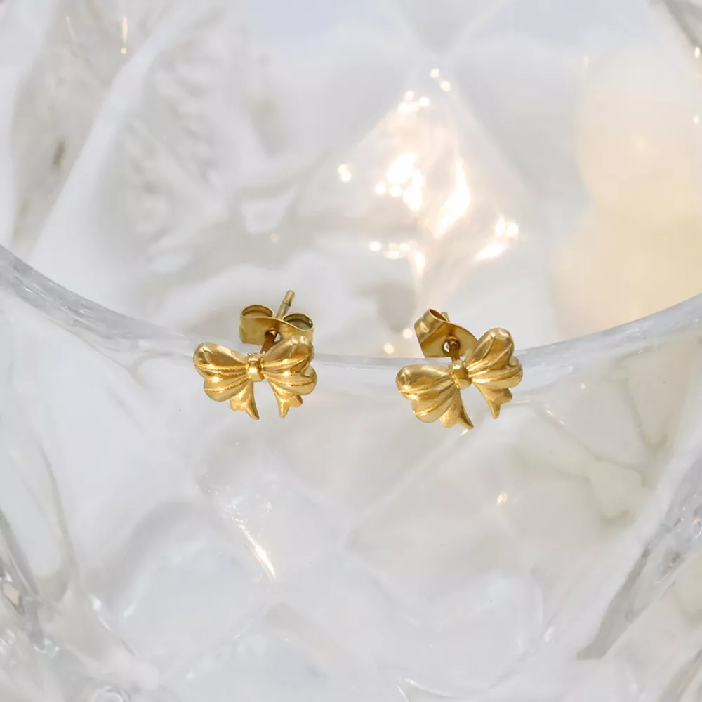 18K Gold-Plated Bow Earrings, image 5