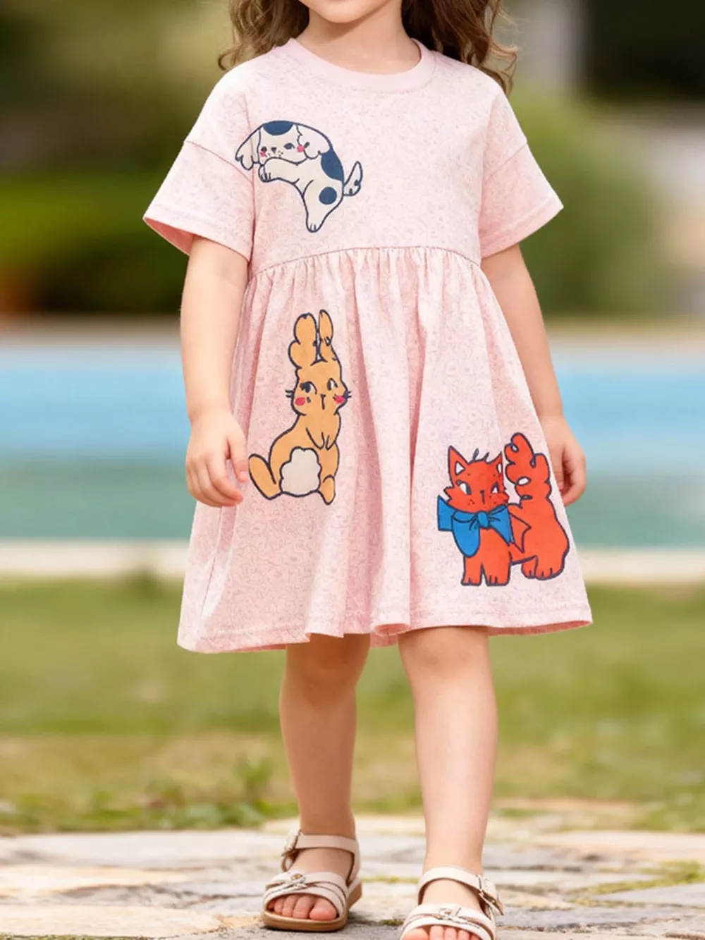 Children's Dinosaur Short Sleeve Dress, image 2