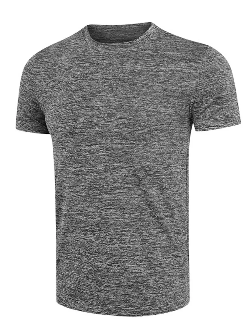 Men's Heathered Casual Round Neck T-Shirt, image 4