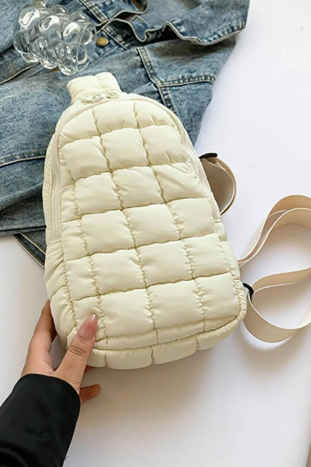 Quilted Nylon Crossbody Bag, image 17