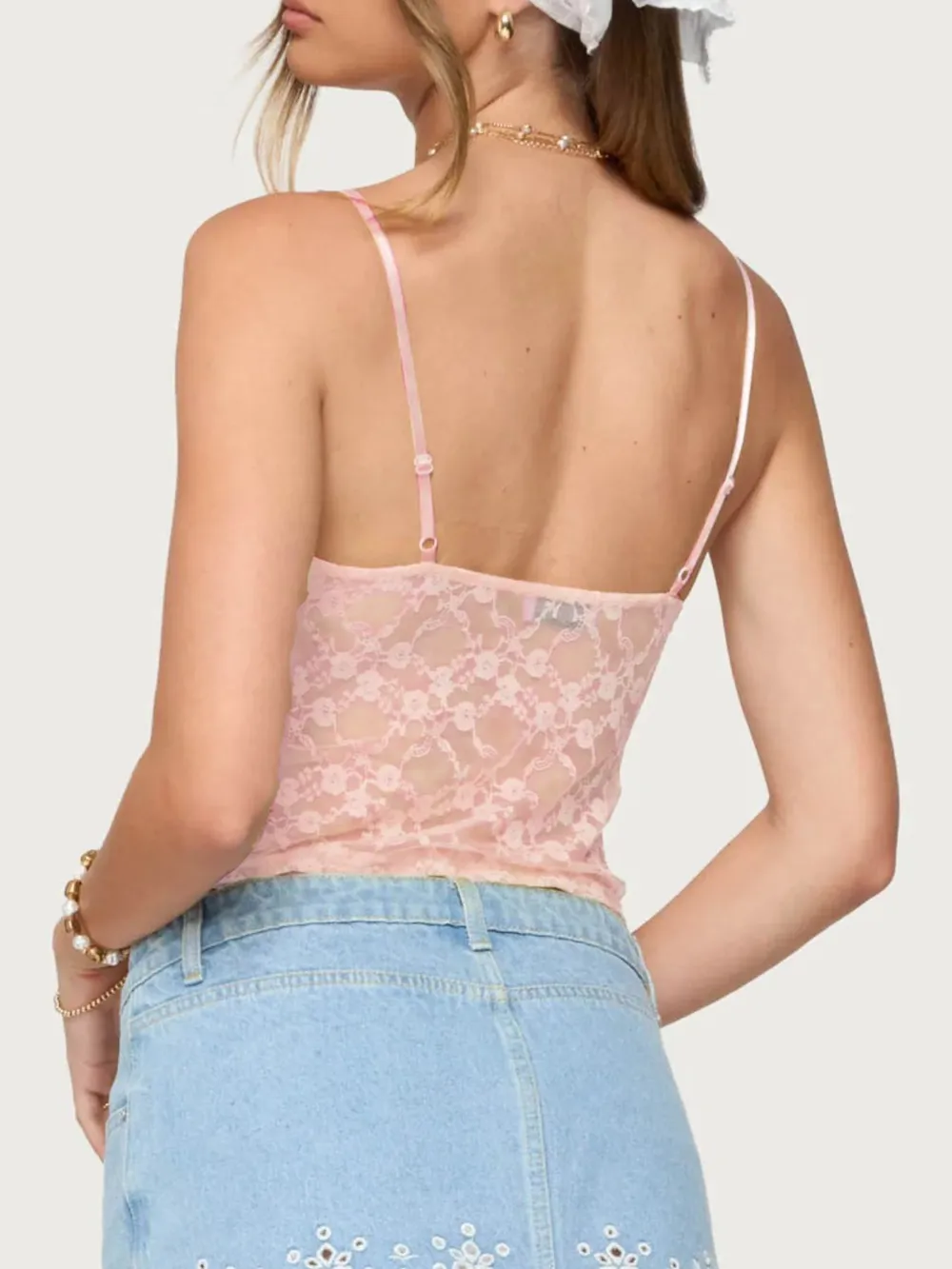 Adjustable Strap Lace Cami, image 8