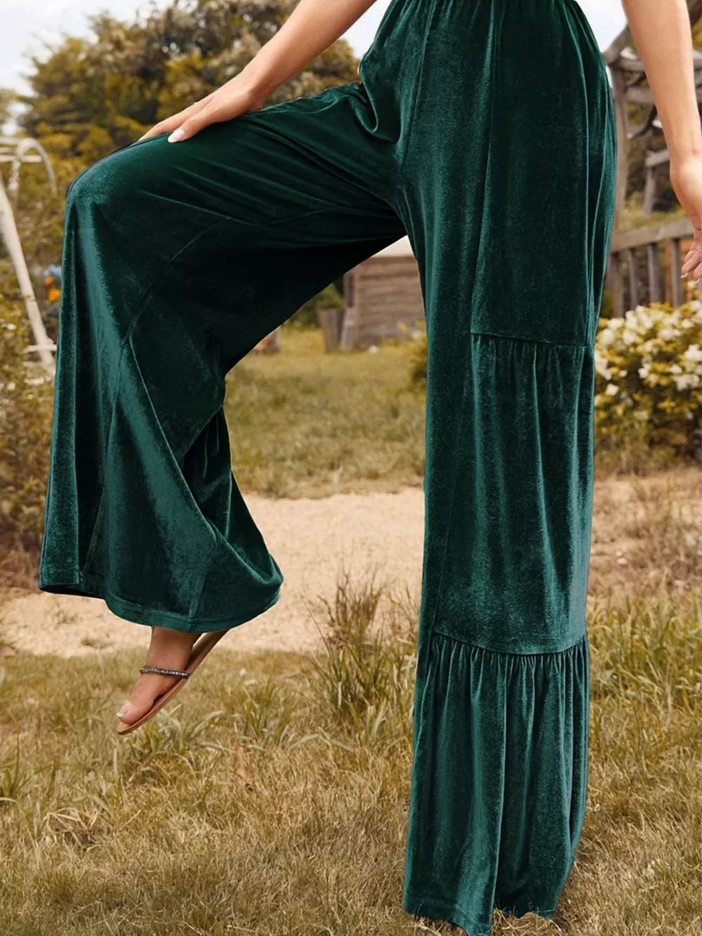 Velvet High Waist Wide Leg Pants, image 7