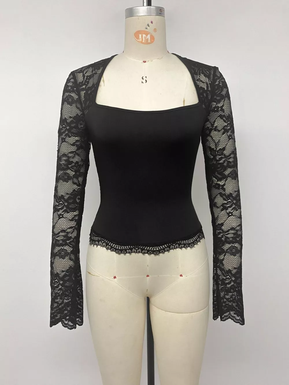 Lace Sleeve Square Neck Top, image 7