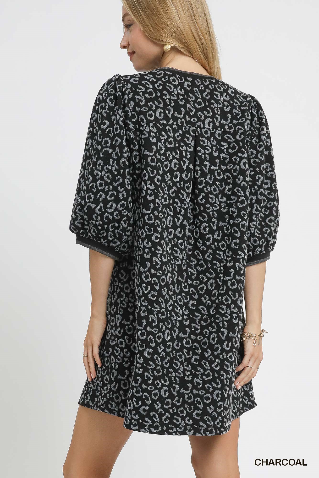 Leopard Print Jacquard Mini Dress, image 4