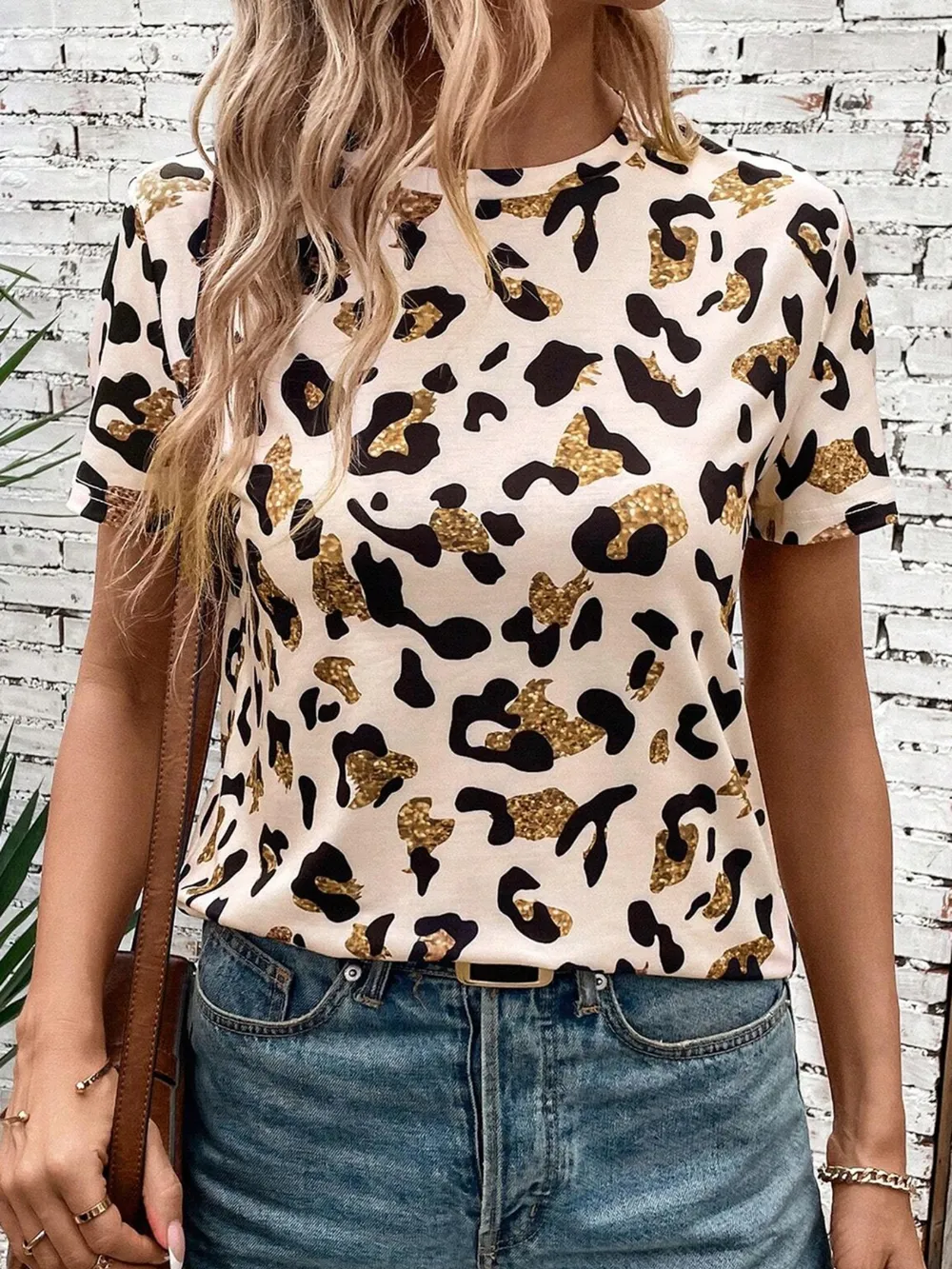 Leopard Print Short Sleeve T-Shirt, image 3
