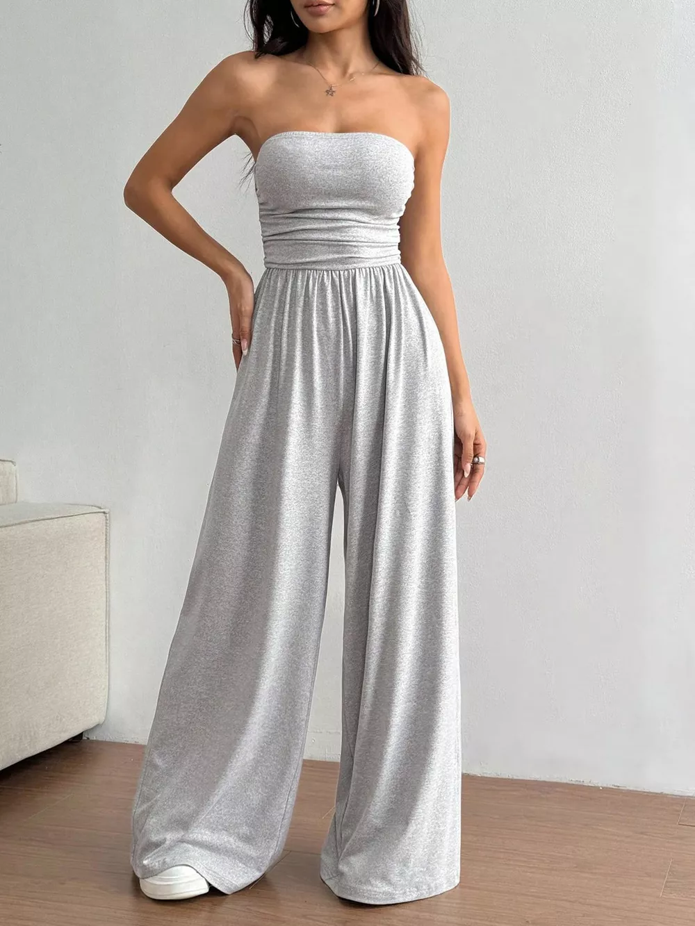 Effortless Chic Tube Top Wide Leg Jumpsuit, image 2