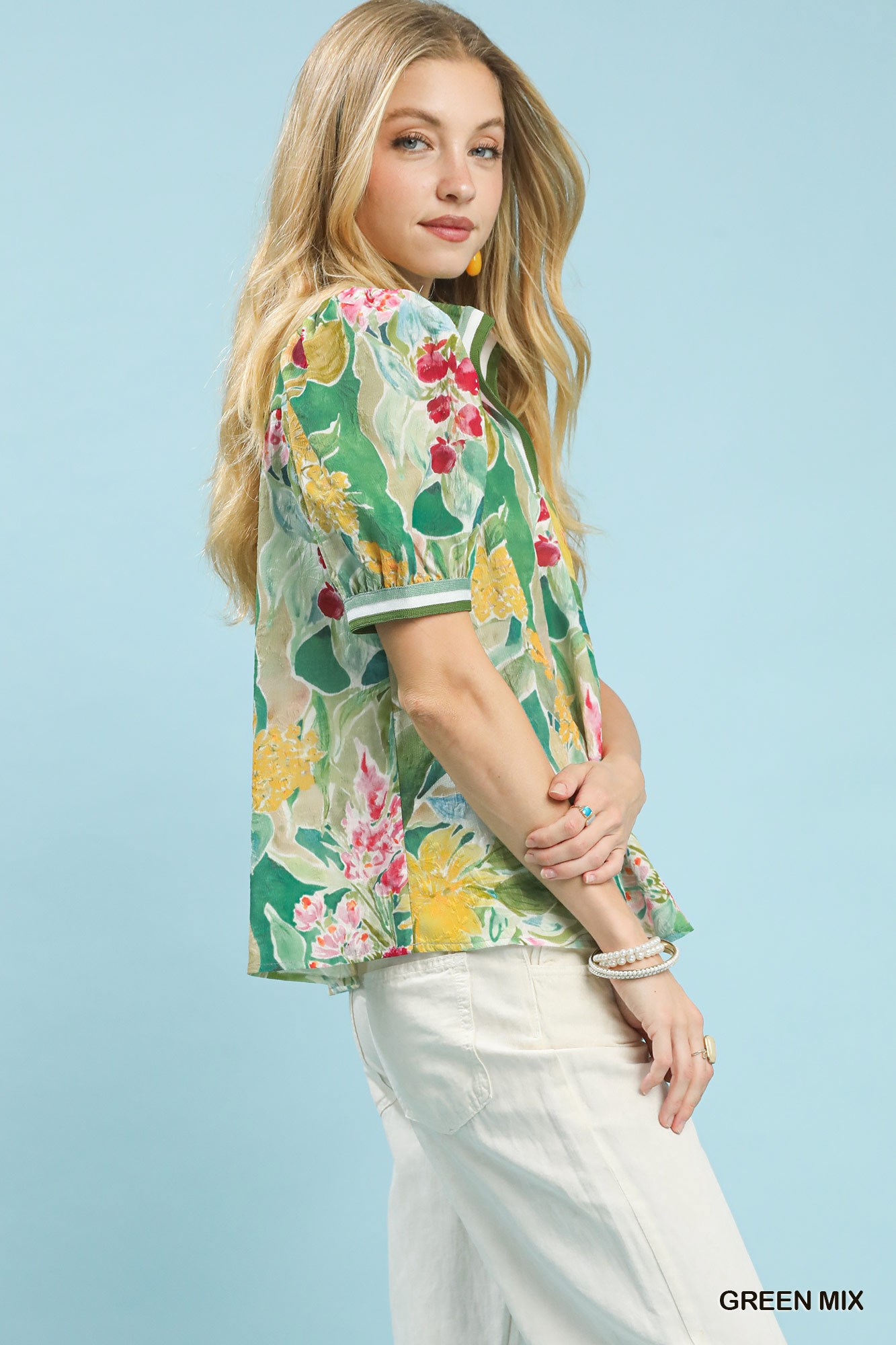 Jacquard Bloomscape Print Top, image 2