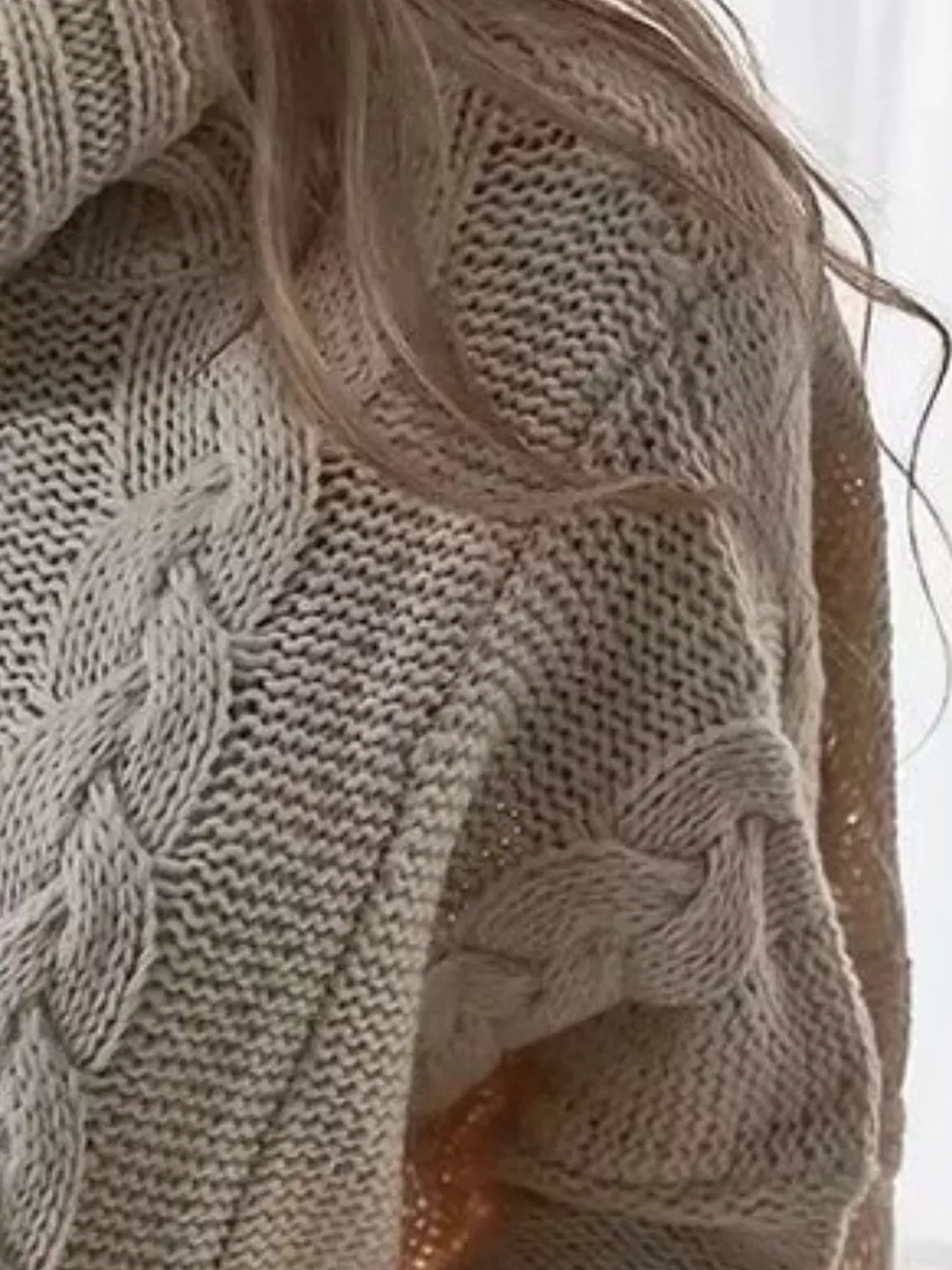 Cable-Knit Turtleneck Sweater
